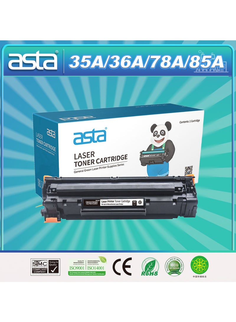 استا خرطوشة حبر ASTA P1102 85A CE285A متوافقة مع طابعة ليزر جيت برو P1100 P1102w P1105W P1109 M1212nf M1214 M1217 M1219 M1130 M1132 M1139 أسود BK - Image 1